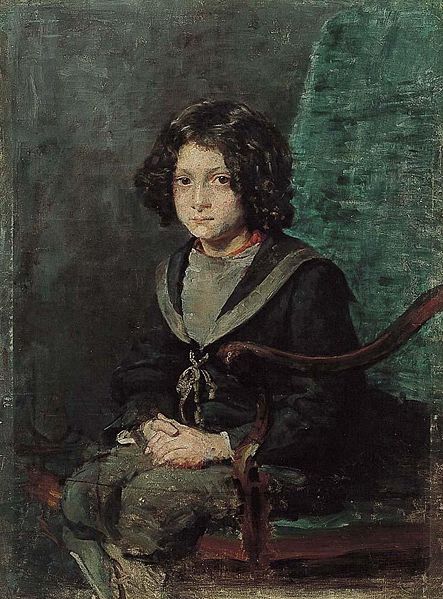 unknow artist Portrait of a Boy in Navy dress